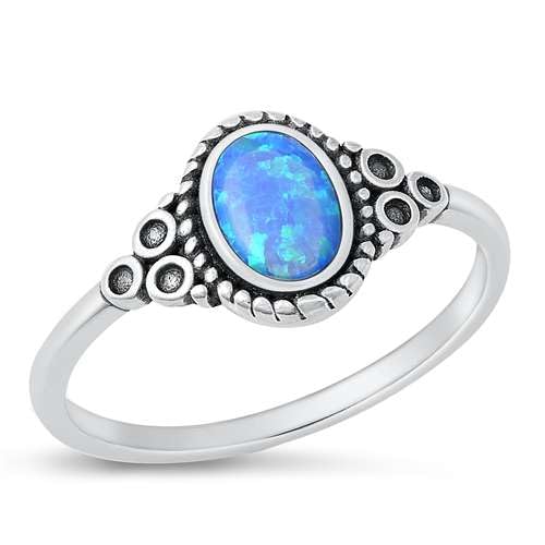 Sterling Silber Blau Opal Ring LTDONRS131485-BO90 von Joyara