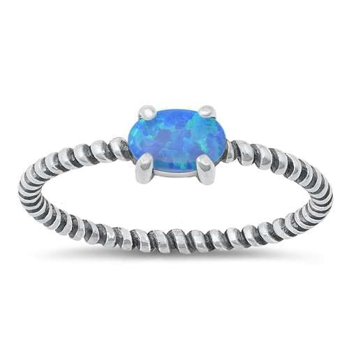 Sterling Silber Blau Opal Ring LTDONRS131486-BO80 von Joyara