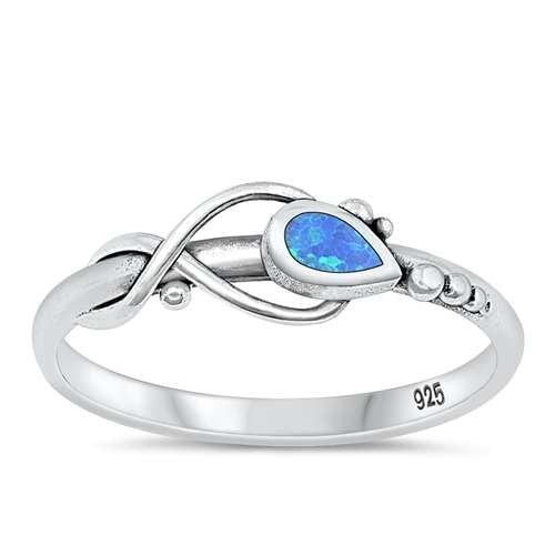 Sterling Silber Blau Opal Ring LTDONRS131527-BO40 von Joyara