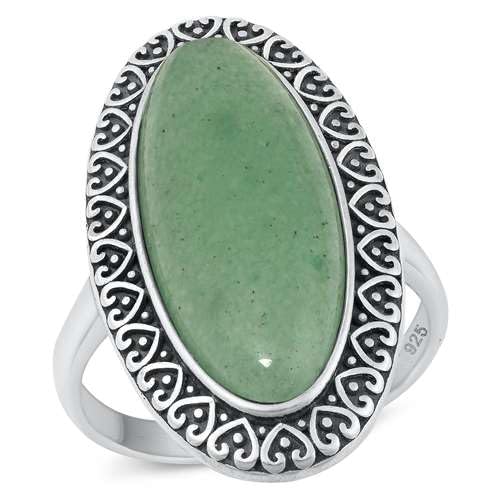 Sterling Silber Grüner Jade Ring LTDMXRS131778-JD90 von Joyara