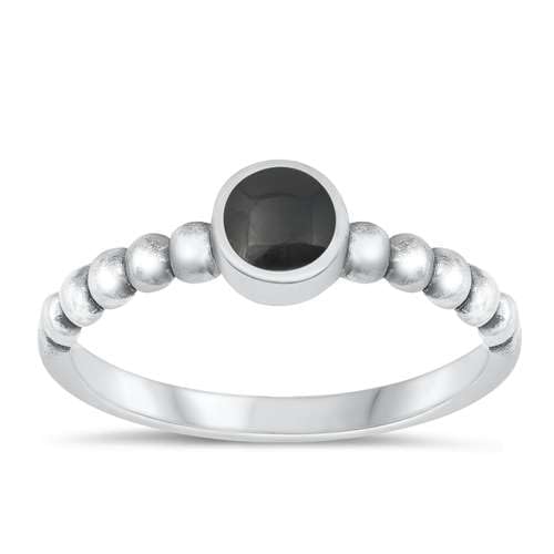 Sterling Silber Schwartz Achat Ring LTDMXRS131645-ON60 von Joyara