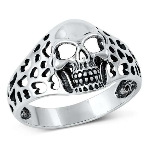 Sterling Silber Totenkopf Herren Ring LTDKLRP145118-70 von Joyara