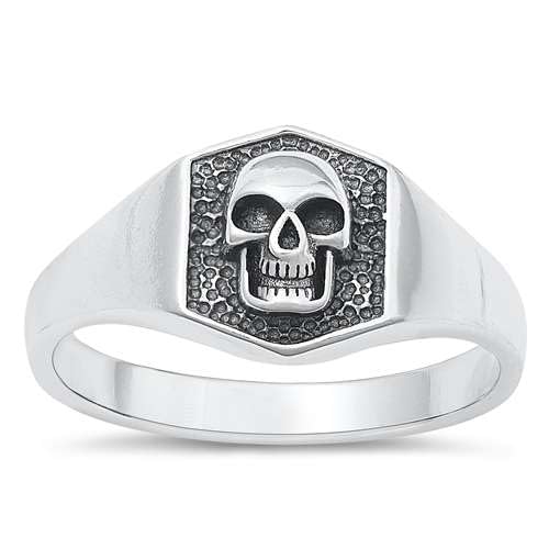 Sterling Silber Totenkopf Herren Ring LTDKLRP145132-120 von Joyara