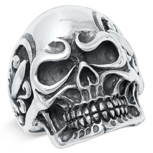 Sterling Silber Totenkopf & Schwerter Herren Ring LTDKLRP145243-80 von Joyara