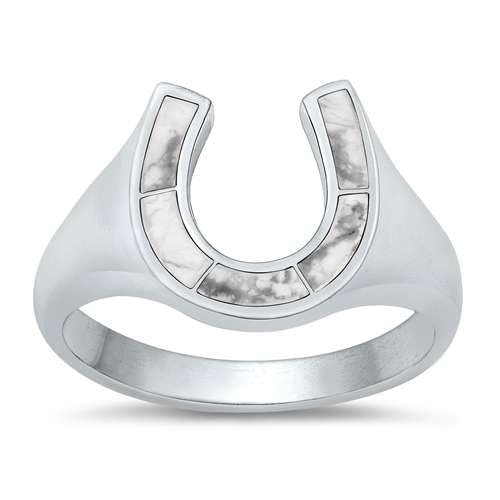 Sterling Silber Weiß Büffel Türkis Ring LTDMXRS131389-WT110 von Joyara