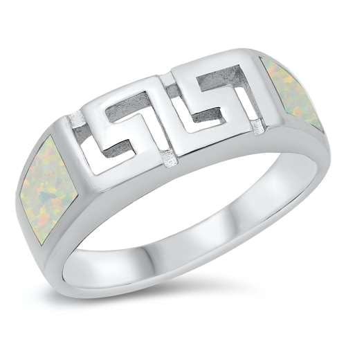 Sterling Silber Weiß Opal Aztec Ring LTDONRO150855-WO90 von Joyara