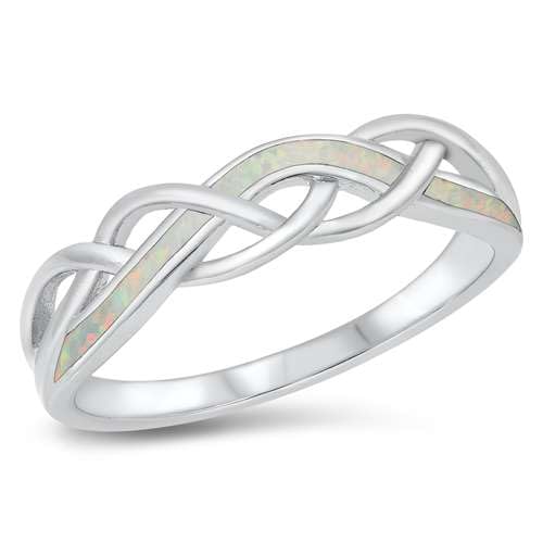 Sterling Silber Weiß Opal Criss Kreuz Ring LTDONRO150923-WO100 von Joyara