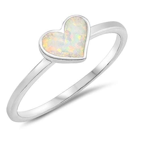 Sterling Silber Weiß Opal Herz Ring LTDONRO150656-WO80 von Joyara