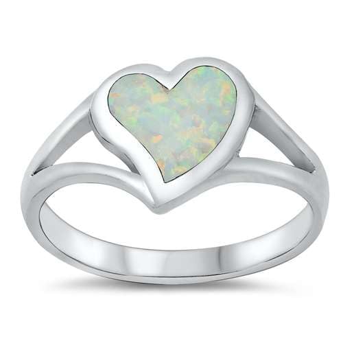 Sterling Silber Weiß Opal Herz Ring LTDONRO150841-WO100 von Joyara