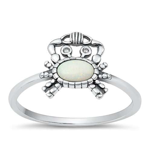 Sterling Silber Weiß Opal Krabbe Ring LTDONRO150945-WO50 von Joyara