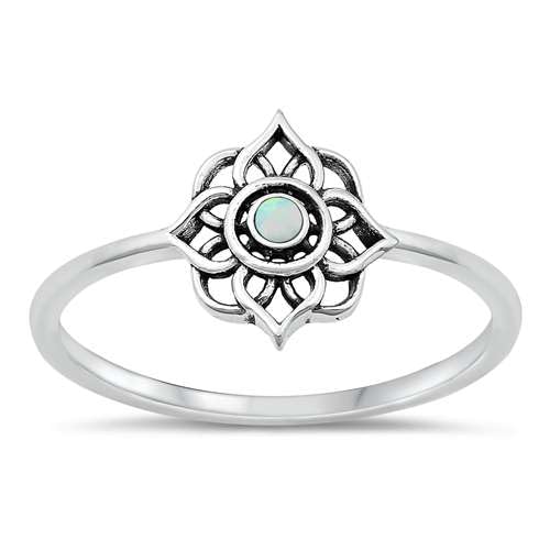 Sterling Silber Weiß Opal Mandala Ring LTDONRO151056-WO60 von Joyara