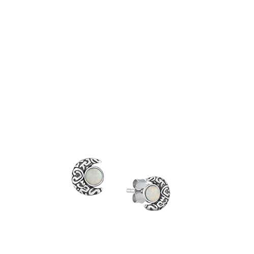 Sterling Silber Weiß Opal Mond Ohrringe. (KEOEL451164-WO) von Joyara