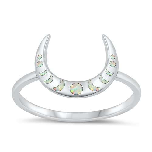 Sterling Silber Weiß Opal Mond Phases Ring LTDONRO150999-WO100 von Joyara