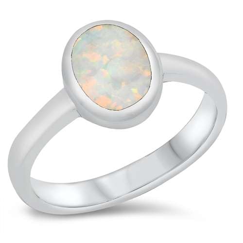 Sterling Silber Weiß Opal Oval Ring LTDONRO150876-WO80 von Joyara