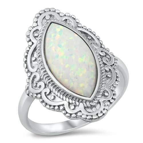 Sterling Silber Weiß Opal Ring LTDONRO150800-WO80 von Joyara