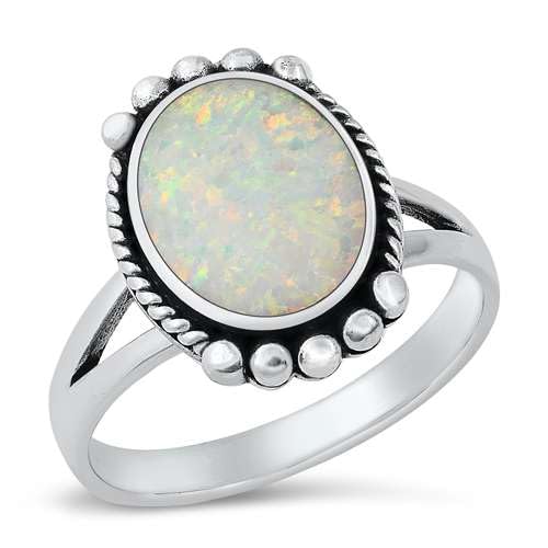 Sterling Silber Weiß Opal Ring LTDONRS131106-WO60 von Joyara