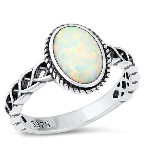 Sterling Silber Weiß Opal Ring LTDONRS131416-WO80 von Joyara