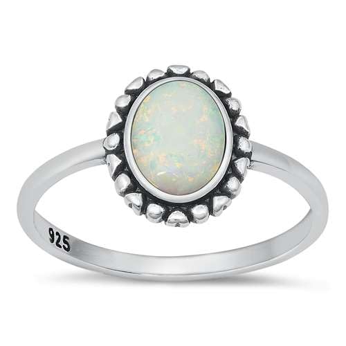 Sterling Silber Weiß Opal Ring LTDONRS131427-WO80 von Joyara