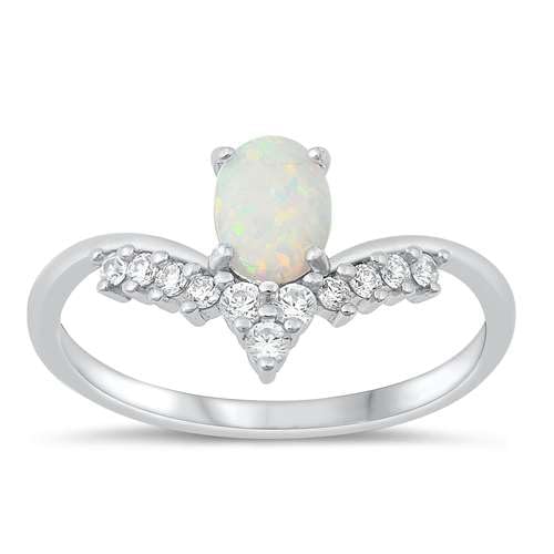 Sterling Silber Weiß Opal Ring Ring LTDONRO151030-WO70 von Joyara