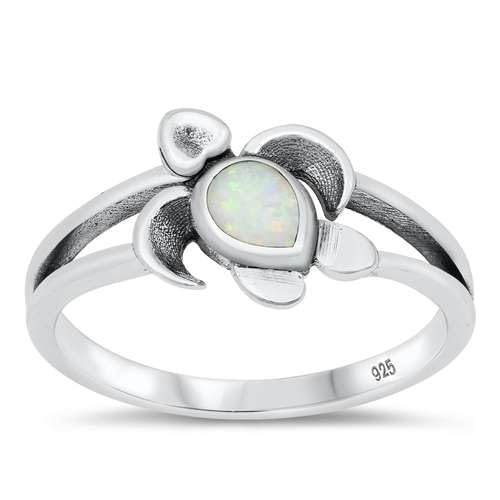 Sterling Silber Weiß Opal Schildkröte Ring LTDONRO150934-WO70 von Joyara