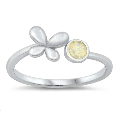 Sterling Silber Weiß Opal Schmetterling Ring LTDONRO150801-WO50 von Joyara