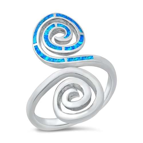 Sterling Silber Weiß Opal Spirals Ring LTDONRO150822-BO100 von Joyara