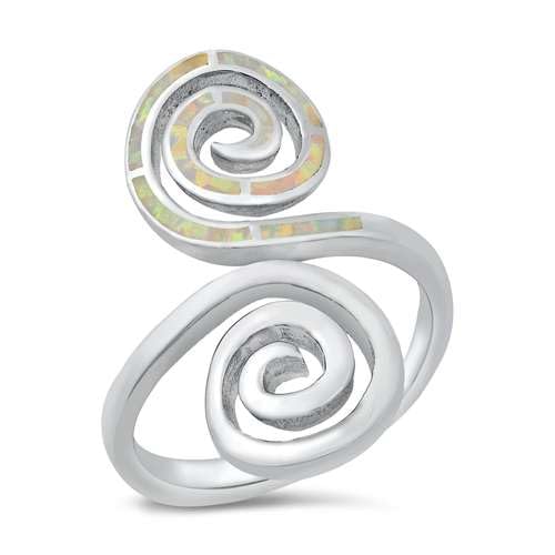 Sterling Silber Weiß Opal Spirals Ring LTDONRO150822-WO90 von Joyara