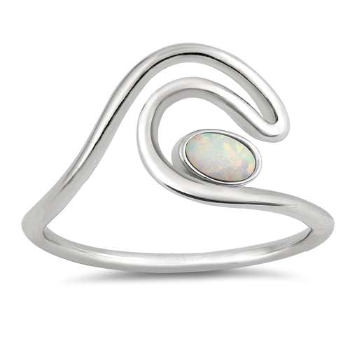 Sterling Silber Weiß Opal Welle Ring LTDONRO150677-WO60 von Joyara