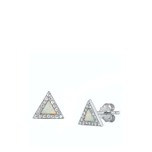 Sterling Silber Weiß Opal & Zirkonia Ohrringe.. (KEOEL451140-WO) von Joyara