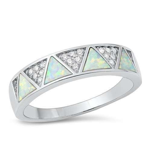 Sterling Silber Weiß Opal & Zirkonia Ring LTDONRC107206-80 von Joyara