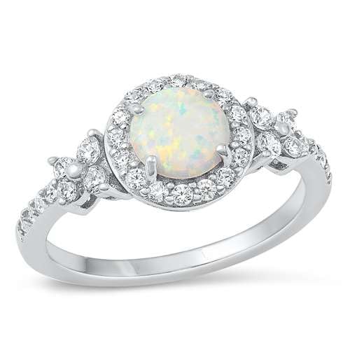 Sterling Silber Weiß Opal & Zirkonia Ring LTDONRC107214-50 von Joyara