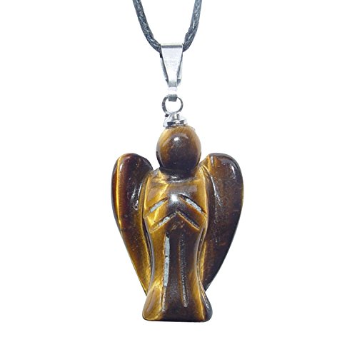 Joyas Janni Anhänger Tigerauge Engel mit silberfarbener Öse, ca. 30 mm, SC-AN-ENGEL-TI-01 Marke, Einheitsgröße, Metall, Kein Edelstein von Joyas Janni