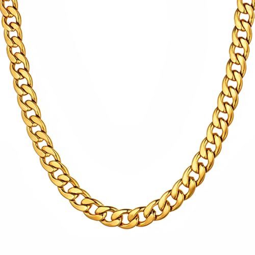 Halskette aus Edelstahl für Damen oder Herren - Silber, Gold, Schwarz oder Roségold - 3 mm/5 mm/7 mm Breite - 45-60 cm Länge - mit Schmuckbox, Varios Tamaños, Edelstahl, Kein Edelstein Halskette aus Edelstahl für Damen oder Herren - Silber, Gold, Schwarz oder Roségold - 3 mm/5 mm/7 mm Breite - 45-60 cm Länge - mit Schmuckbox, Varios Tamaños, Edelstahl, Kein Edelstein von Joyas Minerales