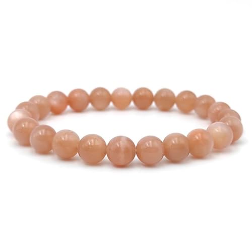 Joyas Minerales Sonnenstein-Armband – 100% echte Natursteine | Bequem & elegant | Elastische koreanische Schnur | Inkl. Geschenkbox (Sonnenstein, 6mm) von Joyas Minerales