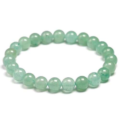 Joyas Minerales Grüner Aventurin-Armband – 100% echte Natursteine | Bequem & elegant | Elastische koreanische Schnur | Inkl. Geschenkbox (Grüner Aventurin, 8mm) von Joyas Minerales