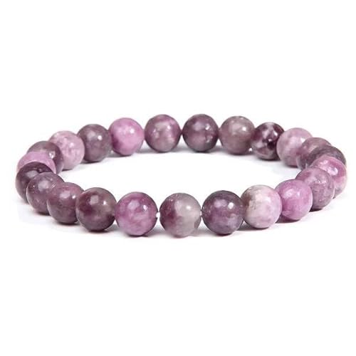 Joyas Minerales Lepidolith-Armband – 100% echte Natursteine | Bequem & elegant | Elastische koreanische Schnur | Inkl. Geschenkbox (Lepidolith, 6mm) von Joyas Minerales