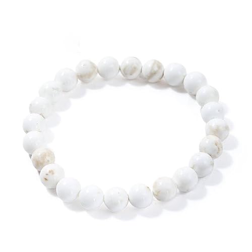 Joyas Minerales Magnesit-Armband – 100% echte Natursteine | Bequem & elegant | Elastische koreanische Schnur | Inkl. Geschenkbox (Magnesit, 8mm) von Joyas Minerales