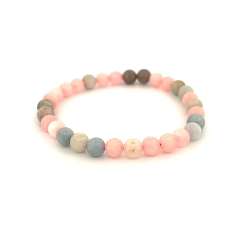 Joyas Minerales Morganit-Armband – 100% echte Natursteine | Bequem & elegant | Elastische koreanische Schnur | Inkl. Geschenkbox (Morganit, 8mm) von Joyas Minerales