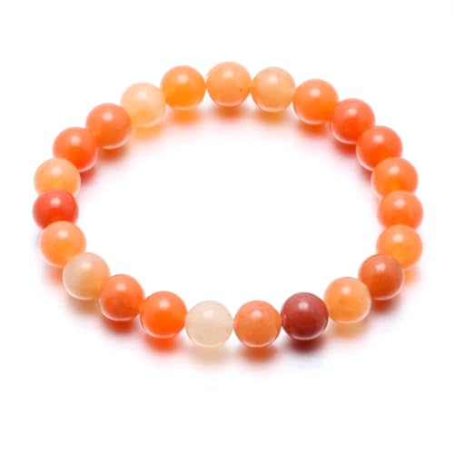 Joyas Minerales Rote Aventurin-Armband – 100% echte Natursteine | Bequem & elegant | Elastische koreanische Schnur | Inkl. Geschenkbox (Rote Aventurin, 4mm) von Joyas Minerales