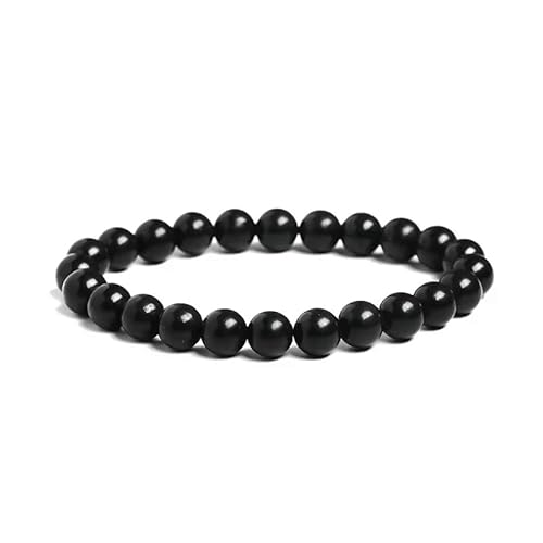 Joyas Minerales Shungit-Armband – 100% echte Natursteine | Bequem & elegant | Elastische koreanische Schnur | Inkl. Geschenkbox (Shungit, 8mm) von Joyas Minerales