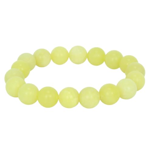 Joyas Minerales Zitronenjade-Armband – 100% echte Natursteine | Bequem & elegant | Elastische koreanische Schnur | Inkl. Geschenkbox (Zitronenjade, 4mm) von Joyas Minerales