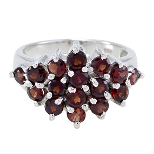 joyas plata echte edelsteine rund facettierter granatring mit mehreren steinen - ring aus 925er silber und rotem granat - steinbock-astrologie-ring mit echten edelsteinen zur geburt im januar joyas plata echte edelsteine rund facettierter granatring mit mehreren steinen - ring aus 925er silber und rotem granat - steinbock-astrologie-ring mit echten edelsteinen zur geburt im januar von Joyas Plata