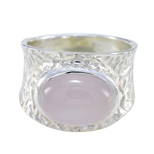 Joyas Plata natürlichen Edelstein ovale Form ein Stein Cabochon Rosenquarz Ringe - 925 Sterling Silber rosa Rosenquarz Ring - kann Geburt Stier Astrologie natürlichen Edelstein Ring von Joyas Plata