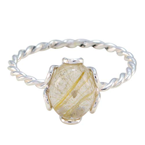 Joyas Plata natürlichen Edelstein ovale Form ein Stein Cabochon Rutil Quarz Ring - 925 Sterling Silber gelb Rutil Quarz Ring - August Geburt Leo Astrologie natürlichen Edelstein Ring Joyas Plata natürlichen Edelstein ovale Form ein Stein Cabochon Rutil Quarz Ring - 925 Sterling Silber gelb Rutil Quarz Ring - August Geburt Leo Astrologie natürlichen Edelstein Ring von Joyas Plata