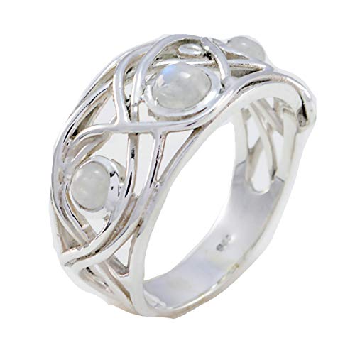 joyas plata schöner edelstein runde form drei steinerne cabochon regenbogen mondsteinringe - sterlingsilber weißer regenbogen mondsteinring - juli geburtskrebs astrologie schöner edelsteinring joyas plata schöner edelstein runde form drei steinerne cabochon regenbogen mondsteinringe - sterlingsilber weißer regenbogen mondsteinring - juli geburtskrebs astrologie schöner edelsteinring von Joyas Plata