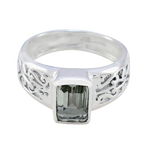 joyas plata echte edelsteine â€‹â€‹achteckige form ein stein facettierter grüner amethyst ring - sterlingsilber grüner amethyst ring - märz geburt fische astrologie echte edelsteine â€‹â€‹ring von Joyas Plata