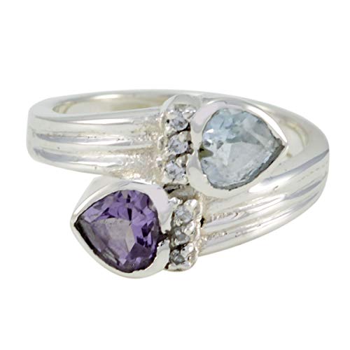joyas plata echte edelsteine ​​herzform zwei stein facettierter multi stein ring - sterling silber multi farbe multi stein ring - juni geburt gemini astrologie echte edelsteine ​​ring joyas plata echte edelsteine ​​herzform zwei stein facettierter multi stein ring - sterling silber multi farbe multi stein ring - juni geburt gemini astrologie echte edelsteine ​​ring von Joyas Plata