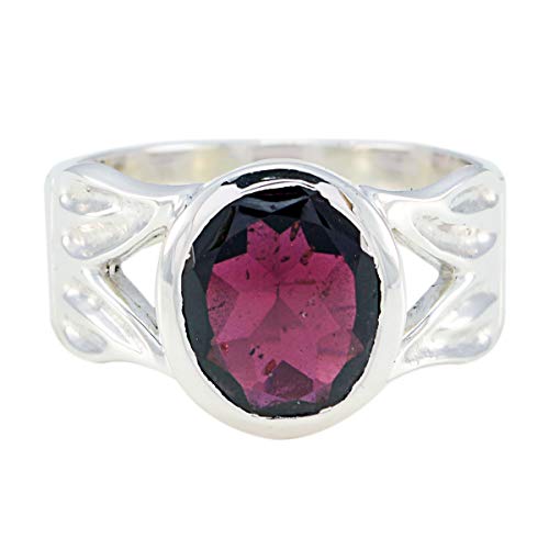 joyas plata echte edelsteine â€‹â€‹ovale form ein stein facettierte granatringe - sterlingsilber roter granatring - januar geburt steinbock astrologie echte edelsteine â€‹â€‹ring von Joyas Plata