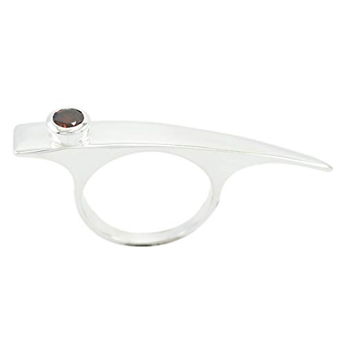 joyas plata echte edelsteine â€‹â€‹runde form ein stein facettierter granat ring - 925 silber rot granat ring - januar geburt steinbock astrologie echte edelsteine â€‹â€‹ring von Joyas Plata