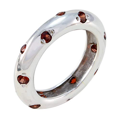 joyas plata gute edelsteine â€‹â€‹runde form facettierter granat ring - 925 silber rot granat ring - januar geburt steinbock astrologie gute edelsteine â€‹â€‹ring von Joyas Plata